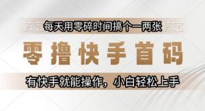 零撸快手首码,每天用零碎时间搞个一两张,有快手就能操作小白轻松上手【揭秘】-木石资源网