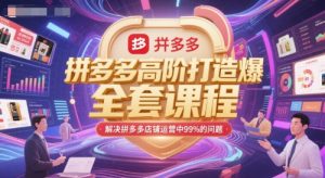 拼多多高阶打造爆款全套课程,解决拼多多店铺运营中99%的问题-木石资源网