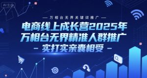 电商线上成长营2025年,万相台无界关键词推广-万相台无界精准人群推广-实打实亲囊相受-木石资源网
