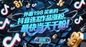 外面198买来的抖音连怼作品涨粉,最快当天千粉-木石资源网