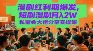 漫剧红利期爆发,短剧漫剧月入2W私董会大佬分享实操课-木石资源网