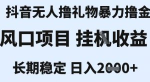 最新风口抖音无人暴力撸金技术,不违规不封号,一个小时收益2k+,小白当天拿结果【揭秘】-木石资源网