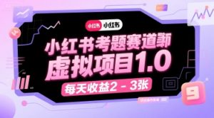 小红书考题赛道虚拟项目1.0,项目操作简单,每天收益2-3张-木石资源网