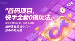 首码项目，快手全新0撸玩法，有快手就可以做，可矩阵放大，每天零碎时间搞个几张不是问题【揭秘】-木石资源网