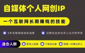 网创类公众号项目，自媒体个人网创IP，强IP强变现，操作一辈子-木石资源网