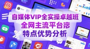 自媒体VIP全实操卓越班，全网主流平台特点优势分析-木石资源网