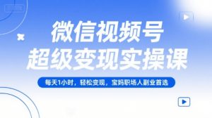 微信视频号超级变现实操课,每天1小时,轻松变现,宝妈职场人副业首选-木石资源网