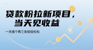 贷款粉拉新项目,当天见收益,一天搞个两三张轻轻松松【揭秘】-木石资源网