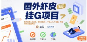 国外虾皮挂G项目：账号扔那儿自己刷，每天白捡米+，不拉人头、不动脑，单机日收益两张+【揭秘】-木石资源网