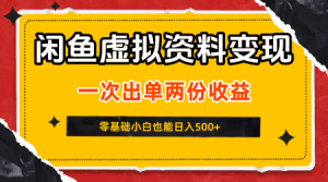 闲鱼虚拟资料新变现玩法,信息差项目,一次出单两份收益,无需囤货,可批量矩阵,零基础小白也能日入5张-木石资源网