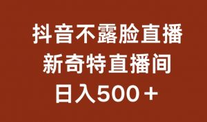 不露脸挂机直播,新奇特直播间,日入500+【揭秘】-木石资源网