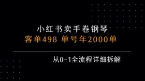 小红书私域卖手卷钢琴,客单498,单号年销2000单,从0-1全流程详细拆解-木石资源网