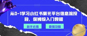 从0-1学习小红书聚光平台信息流投放,保姆级入门教程-木石资源网