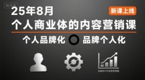 个人商业体的内容营销课25年8月，个人品牌化，品牌个人化，自媒体ip内容营销策略-木石资源网
