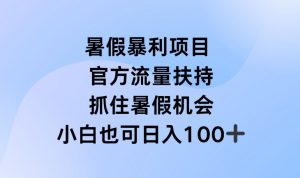 暑假暴利直播项目,官方流量扶持,把握暑假机会【揭秘】-木石资源网
