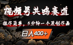 视频号共鸣赛道,操作简单,5分钟1个原创作品,日入几张【揭秘】-木石资源网