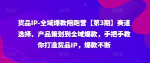 货品IP全域爆款陪跑营【第3期】赛道选择、产品策划到全域爆款，手把手教你打造货品IP，爆款不断-木石资源网