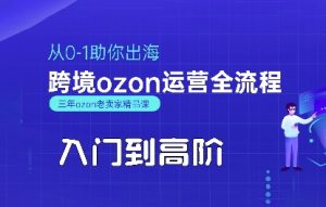 OZON入门到高阶全流程，从0-1助你出海，跨境ozon运营全流程-木石资源网