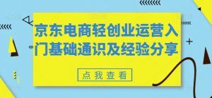 京东电商轻创业运营入门基础通识及经验分享-木石资源网