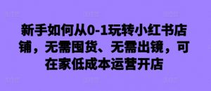 新手如何从0-1玩转小红书店铺,无需囤货、无需出镜,可在家低成本运营开店-木石资源网