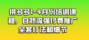 拼多多1-4月份培训课程,自然流强付费推广全套打法和细节-木石资源网