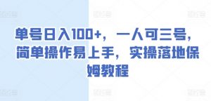 单号日入100+,一人可三号,简单操作易上手,实操落地保姆教程【揭秘】-木石资源网