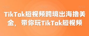 TikTok短视频跨境出海撸美金，带你玩TikTok短视频-木石资源网