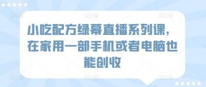小吃配方绿幕直播系列课,在家用一部手机或者电脑也能创收-木石资源网