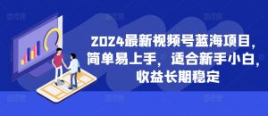2024最新视频号蓝海项目,简单易上手,适合新手小白,收益长期稳定-木石资源网