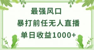 暴打前任小游戏无人直播单日收益1000+，收益稳定，爆裂变现，小白可直接上手【揭秘】-木石资源网