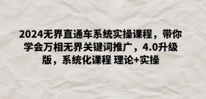 2024无界直通车系统实操课程,带你学会万相无界关键词推广,4.0升级版,系统化课程 理论+实操-木石资源网