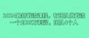 2024最新截流课程,有团队做截流一个月35万利润,团队4个人-木石资源网