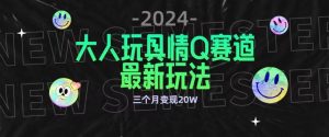 全新大人玩具情Q赛道合规新玩法,公转私域不封号流量多渠道变现,三个月变现20W【揭秘】-木石资源网