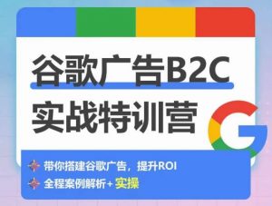 谷歌广告B2C实战特训营,500+谷歌账户总结经验,实战演示如何从0-1搭建广告账户-木石资源网