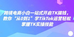 跨境电商小白一站式开启TK搞钱,教你“从0到1”学TikTok运营轻松掌握TK实操技能-木石资源网