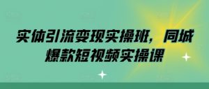 实体引流变现实操班,同城爆款短视频实操课-木石资源网