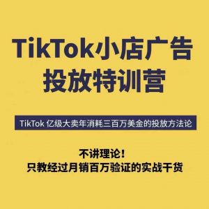 TikTok小店广告投放特训营,6天破局计划专治各种“投不动”,教你经过月销百万验证的实战干货-木石资源网