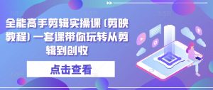 全能高手剪辑实操课(剪映教程)一套课带你玩转从剪辑到创收-木石资源网