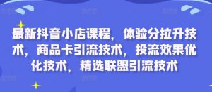 最新抖音小店课程,体验分拉升技术,商品卡引流技术,投流效果优化技术,精选联盟引流技术-木石资源网