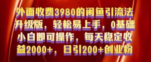 外面收费3980的闲鱼引流法,轻松易上手,0基础小白即可操作,日引200+创业粉的保姆级教程【揭秘】-木石资源网