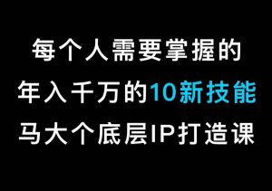 马大个的IP底层逻辑课,每个人需要掌握的年入千万的10新技能,约会底层IP打造方法!-木石资源网