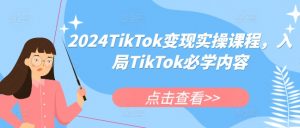 2024TikTok变现实操课程,入局TikTok必学内容-木石资源网