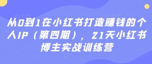 从0到1在小红书打造赚钱的个人IP(第四期),21天小红书博主实战训练营-木石资源网