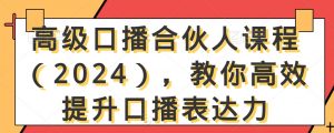 高级口播合伙人课程(2024),教你高效提升口播表达力-木石资源网