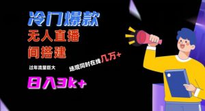冷门爆款直播间手把手搭建,流量巨大,日入3k+【揭秘】-木石资源网