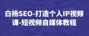 白杨SEO-打造个人IP视频课-短视频自媒体教程-木石资源网