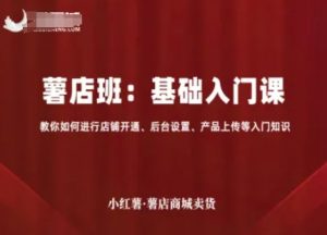 小红薯薯店商城卖货,基础入门课,教你如何进行店铺开通、后台设置、产品上传等入门知识-木石资源网