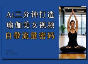 Ai3分钟打造瑜伽美女视频,自带流量密码-木石资源网