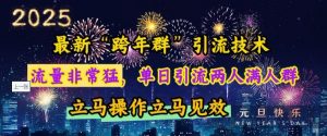 最新“跨年群”引流，流量非常猛，单日引流两人满人群，立马操作立马见效【揭秘】-木石资源网