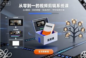 从零到一的视频剪辑系统课,从0基础–系统掌握–实战进阶,学拍视频剪辑-木石资源网